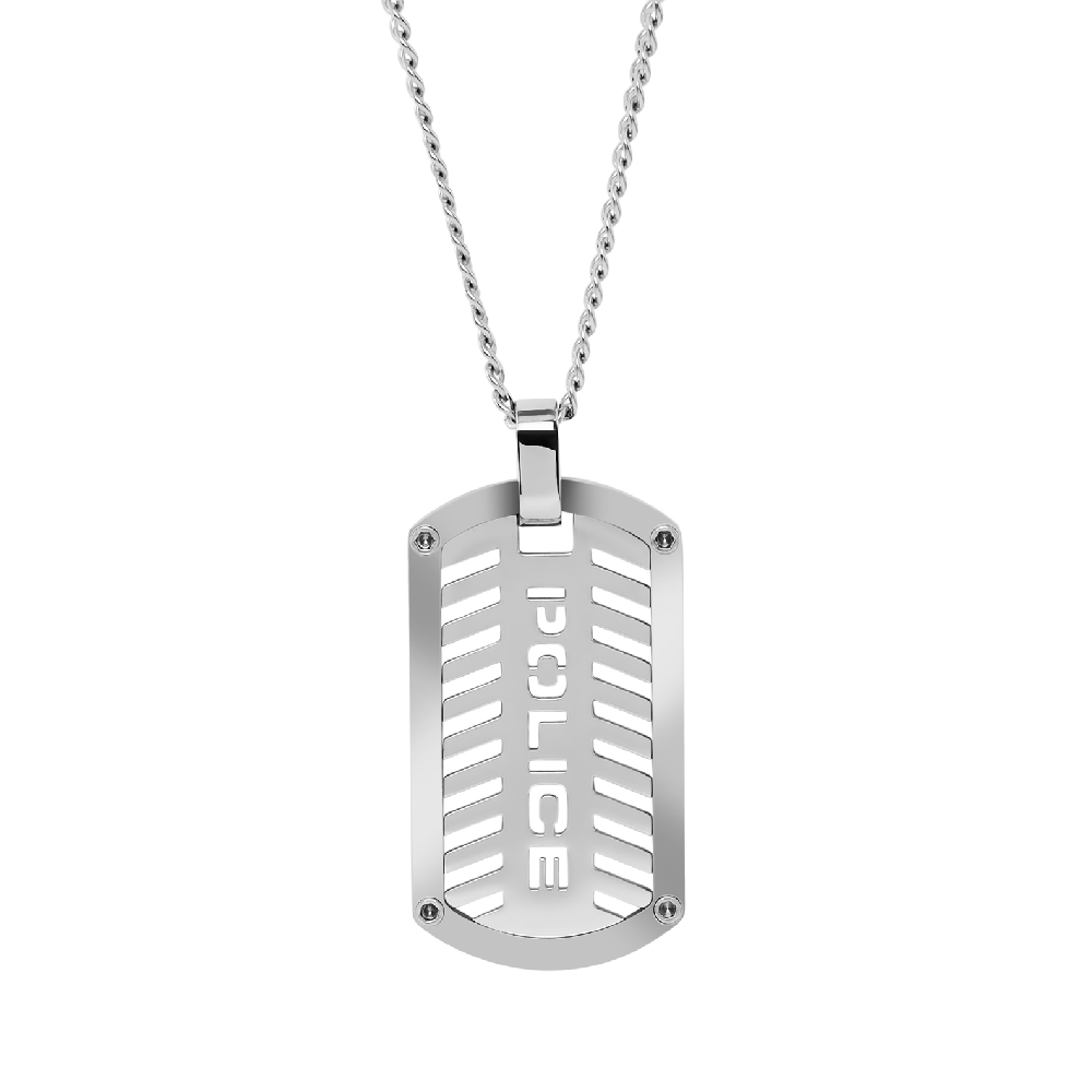 Police Lattitude Shiny Stainless Steel Chain Necklace For Men - PEAGN2211711