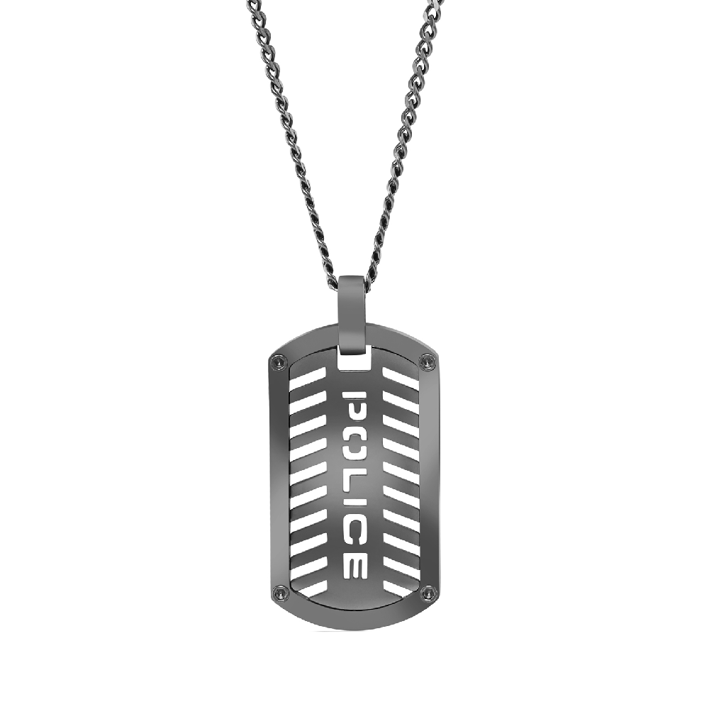 Police Lattitude Grey Chain Necklace For Men - PEAGN2211714