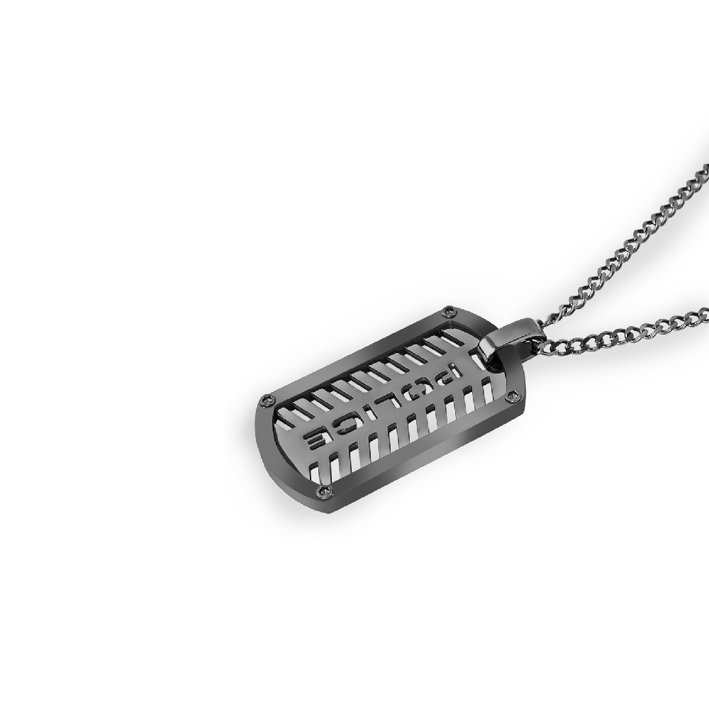 Police Lattitude Grey Chain Necklace For Men - PEAGN2211714