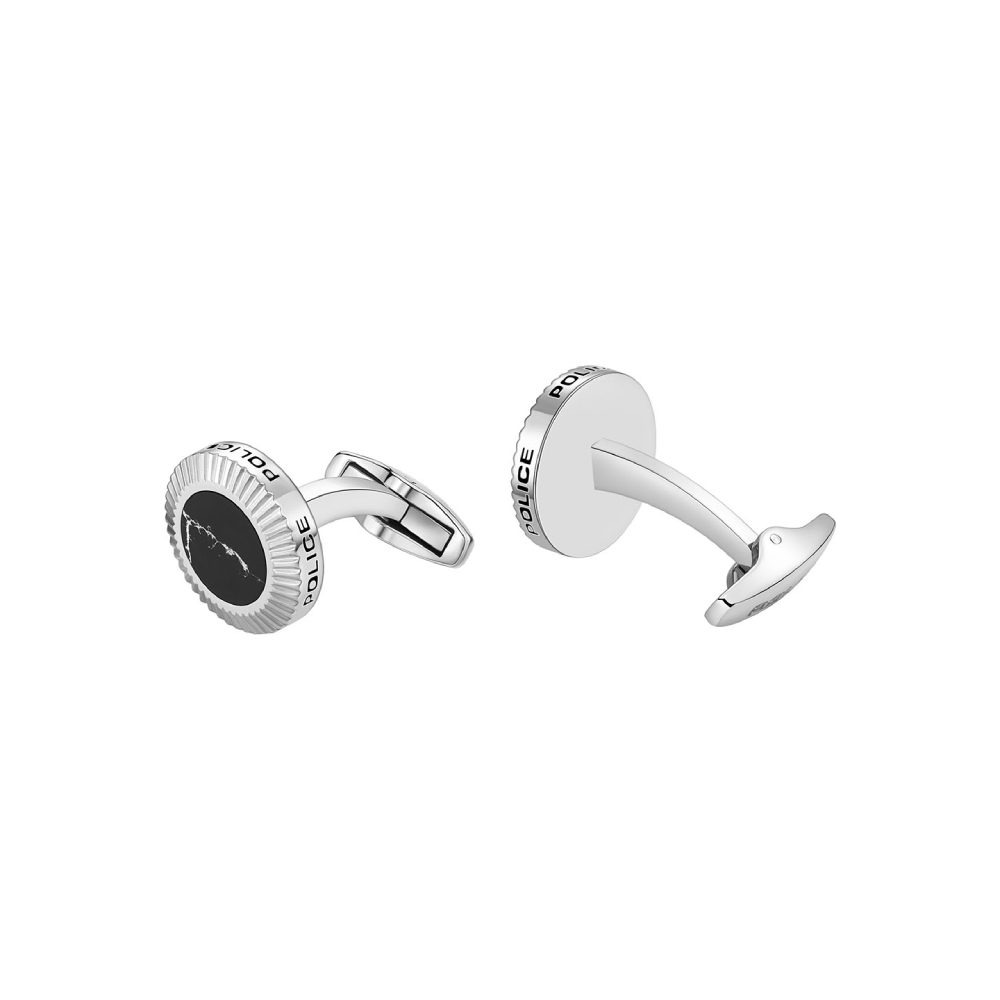 POLICE Ray Black Cufflinks For Men - PEAGC0004302