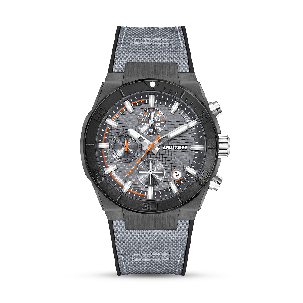 Ducati Chronograph Quartz Watch With Grey Leather Strap