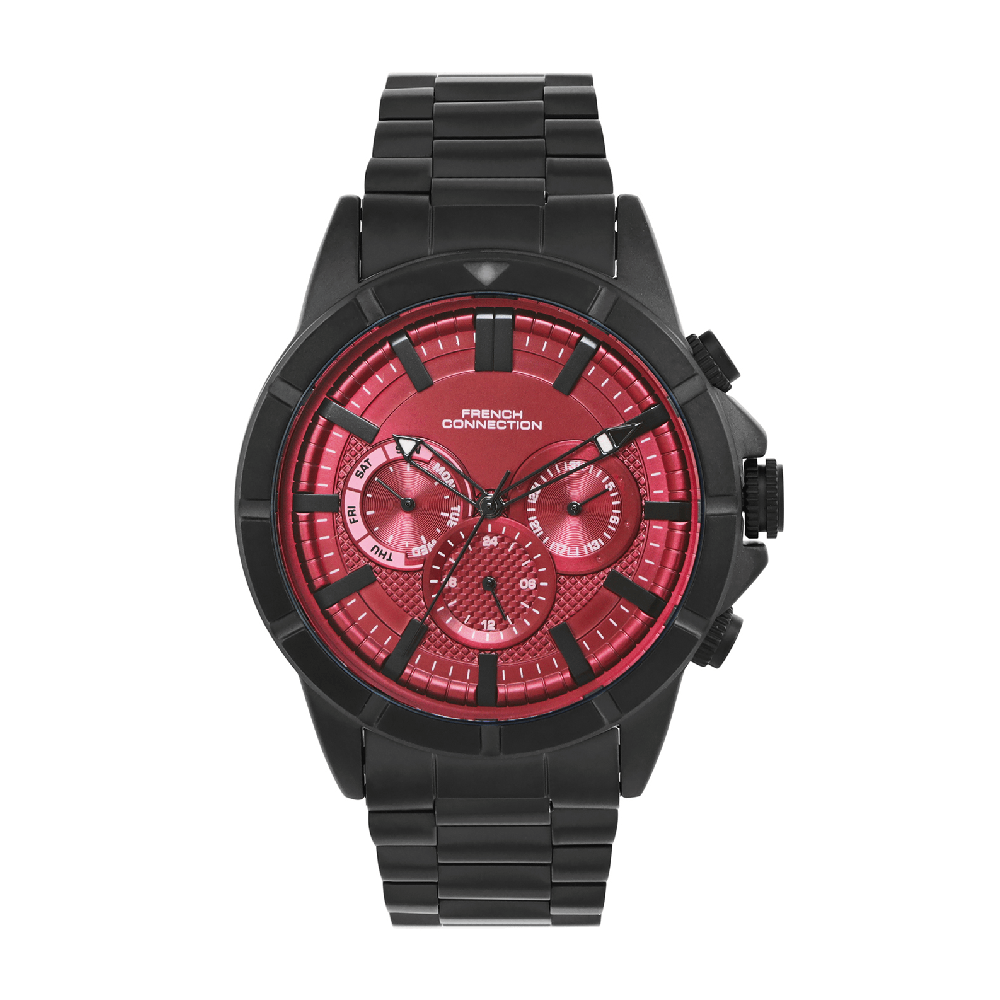 French Connection Multi function Red Dial Men's Watch -FCH05BM-R