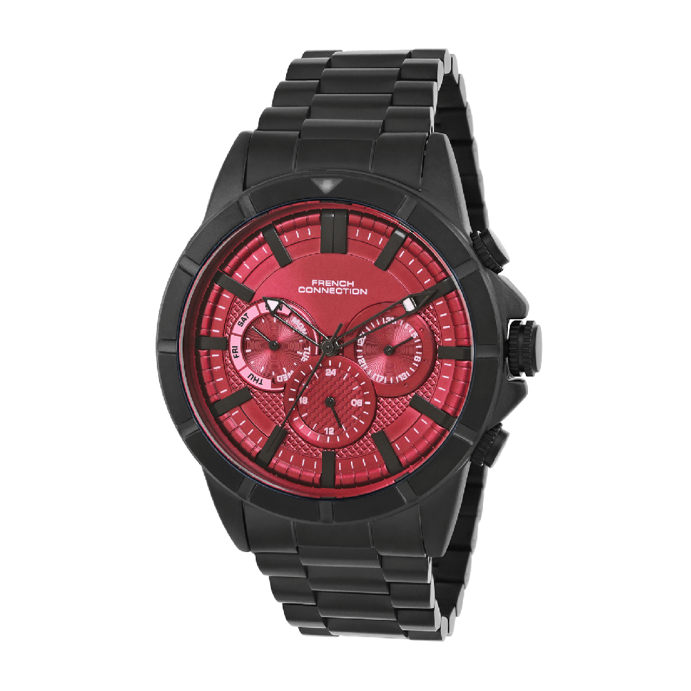 French Connection Multi function Red Dial Men's Watch -FCH05BM-R