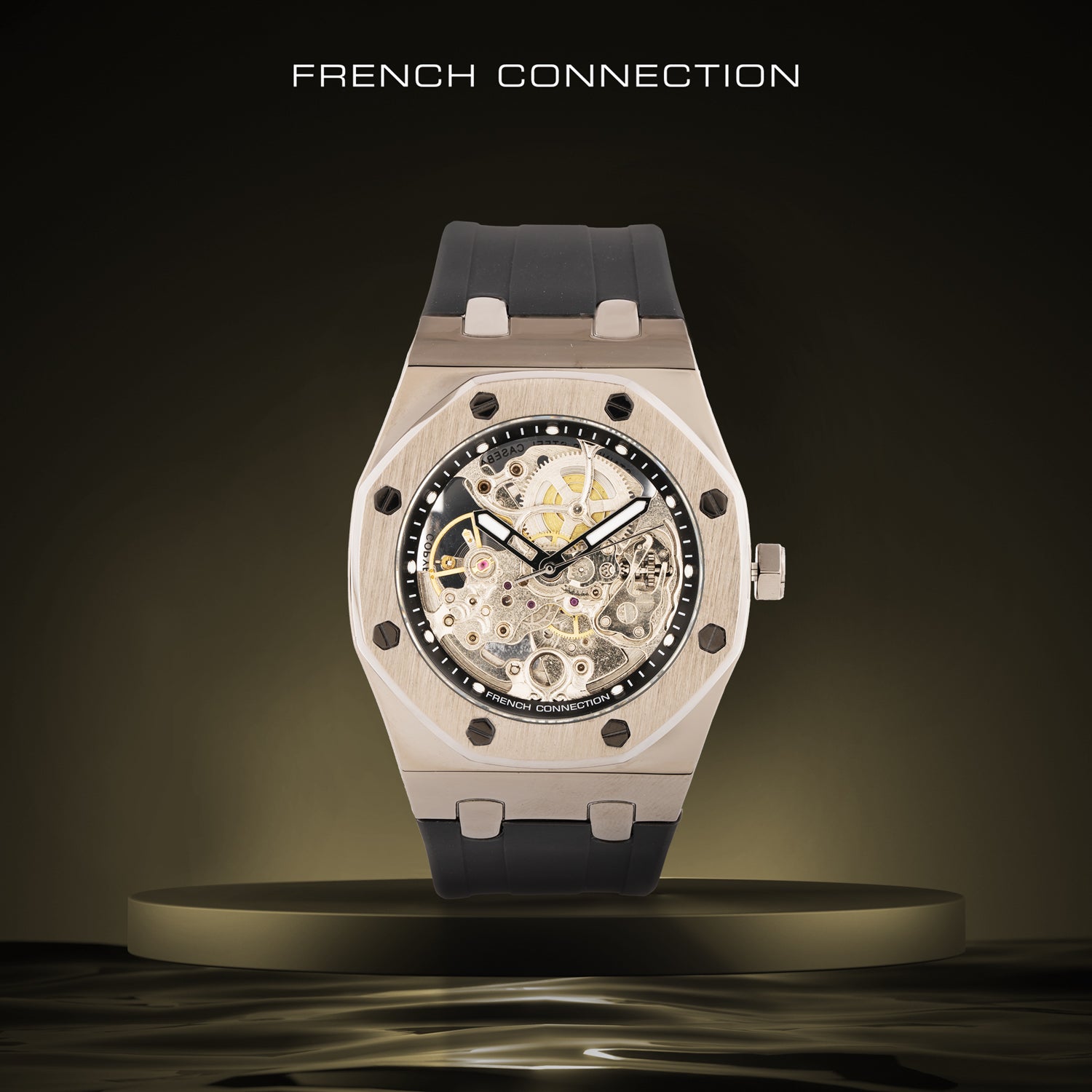 French Connection Automatic Silver Dial Men's Watch-FCK2B