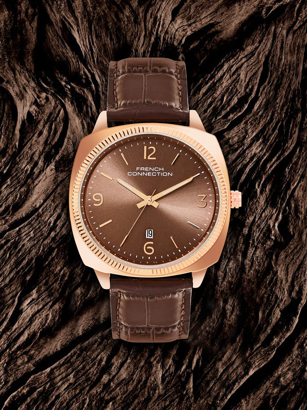 French connection Solistice Brown Dial Mens Analogue Watch FCN084BRL