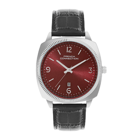 French connection Solistice Maroon Dial Mens Analogue Watch FCN084SBL