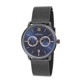 French connection Tempus Blue Round Dial Mens Mult Function Watch FCN085GNM