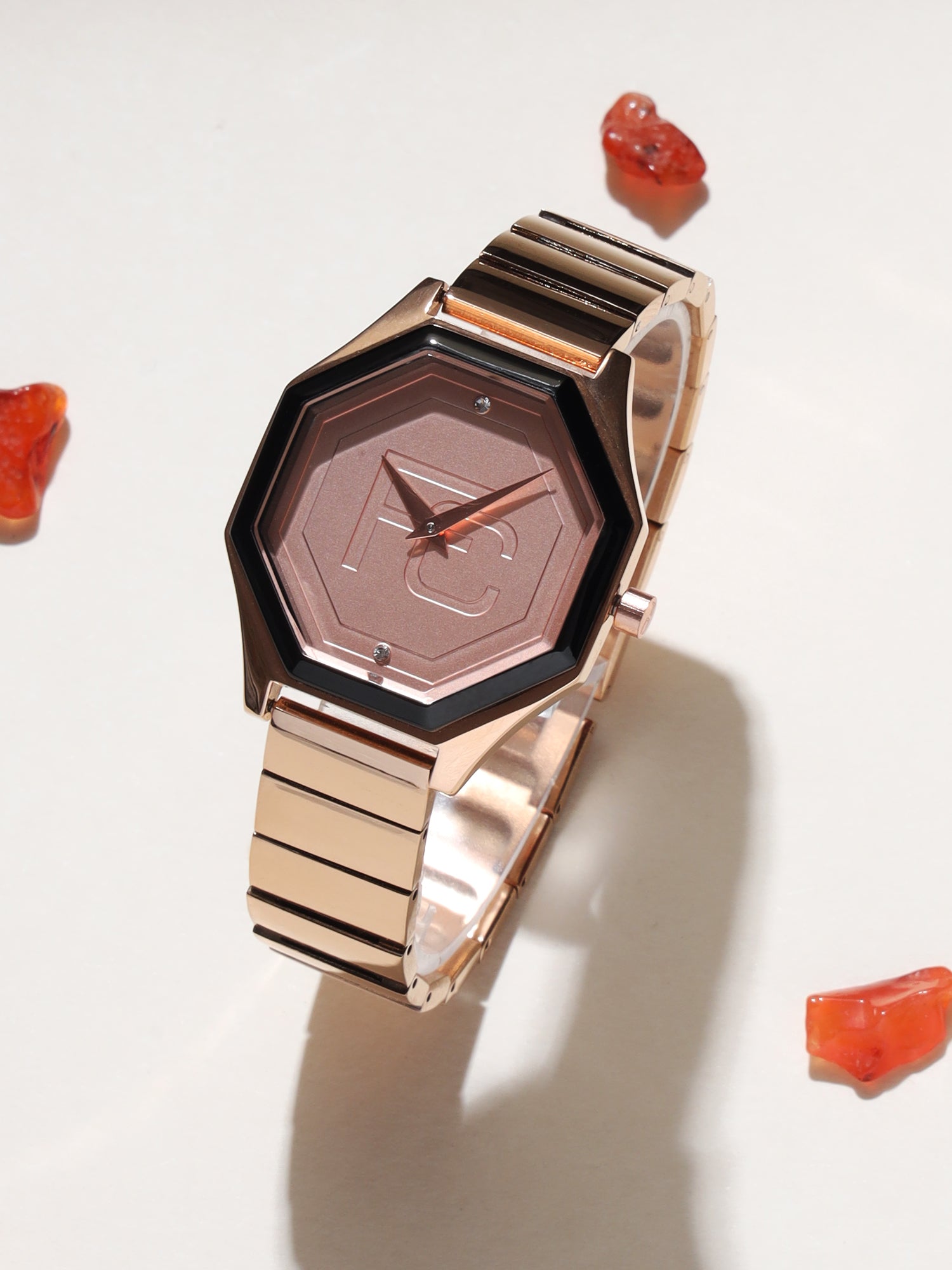 French Connection Analogue Rose Gold Dial Men's Watch -FCN090BRGM