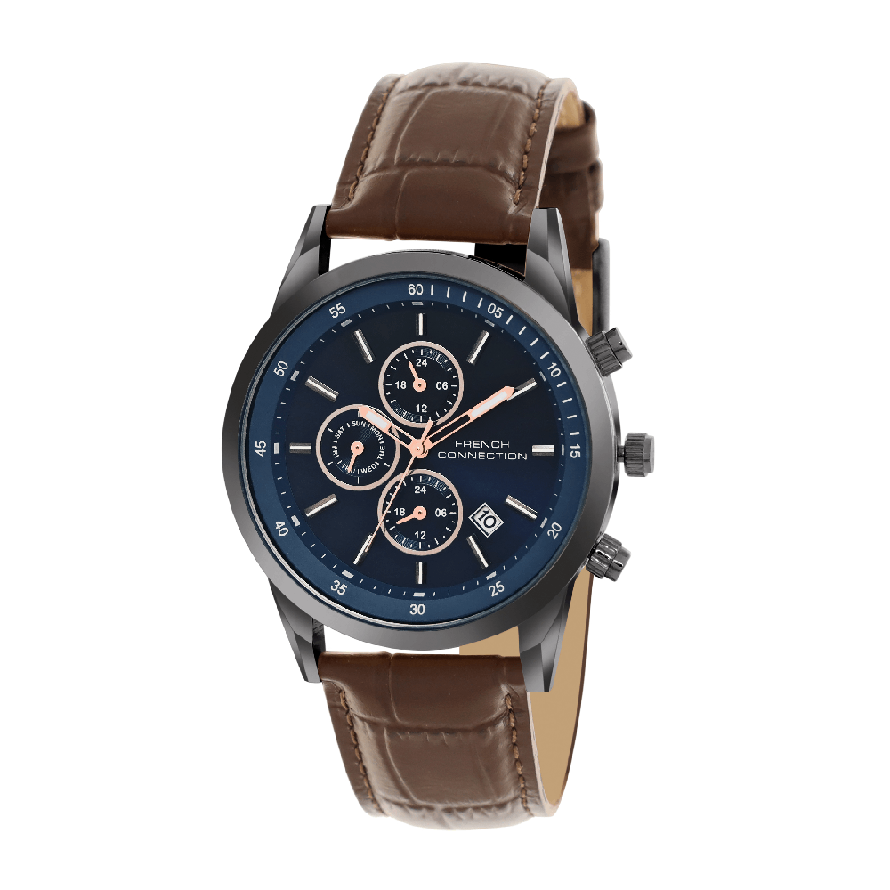 French Connection Multi - Function Blue Dial Men's Watch -FCN093UBL