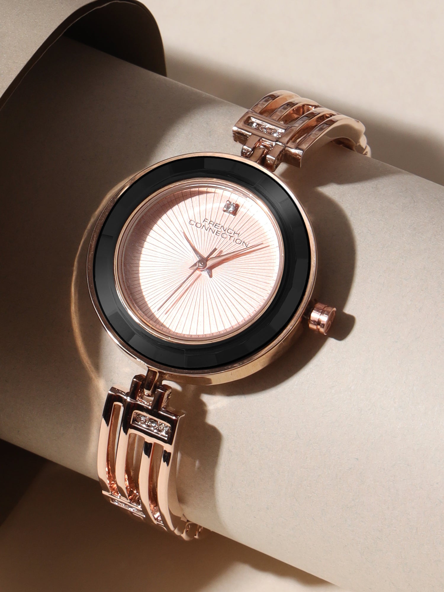 French Connection Analogue Rose Gold Dial Men's Watch -FCN094RGM