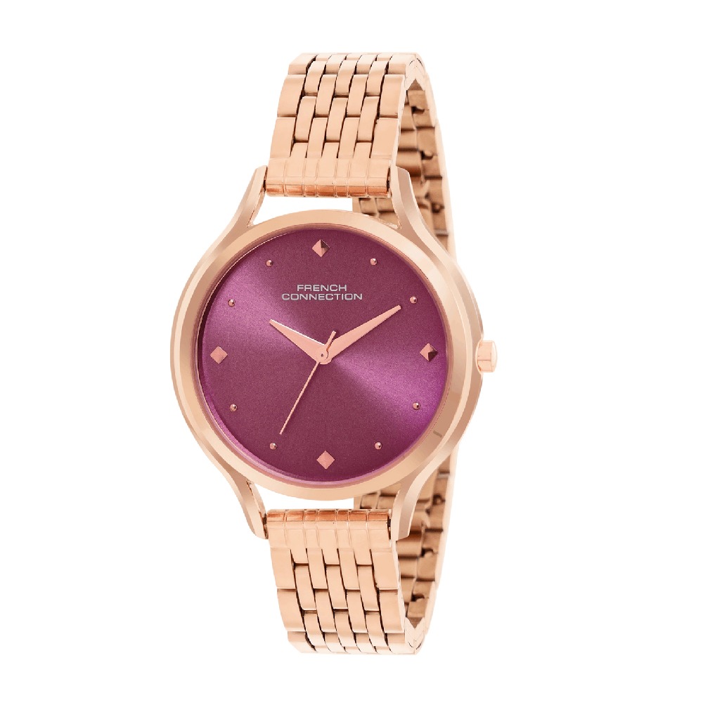 French Connection Analogue Plum Dial Men's Watch -FCN096RGM