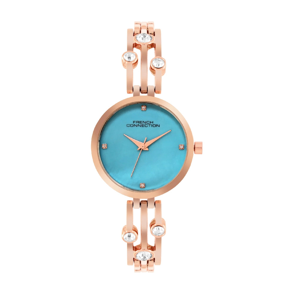 French connection Teal Green Round Dial Womens Watch FCN073GM Analog Watch - For Women FCN073GM