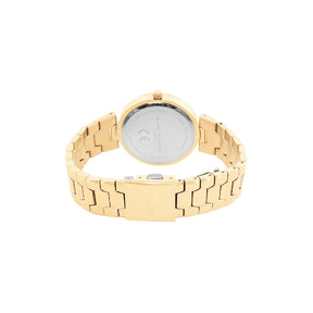 French connection Women Embellished Dial & Stainless Steel Bracelet Style Straps Analogue Watch FCH08GM