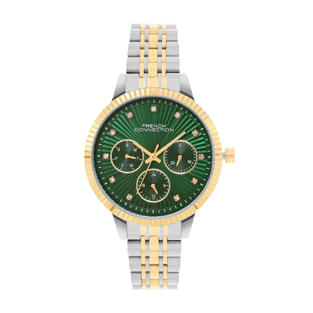 French Connection Analog Green Dial Women's Stainless Steel Watch-Fcn072Tm