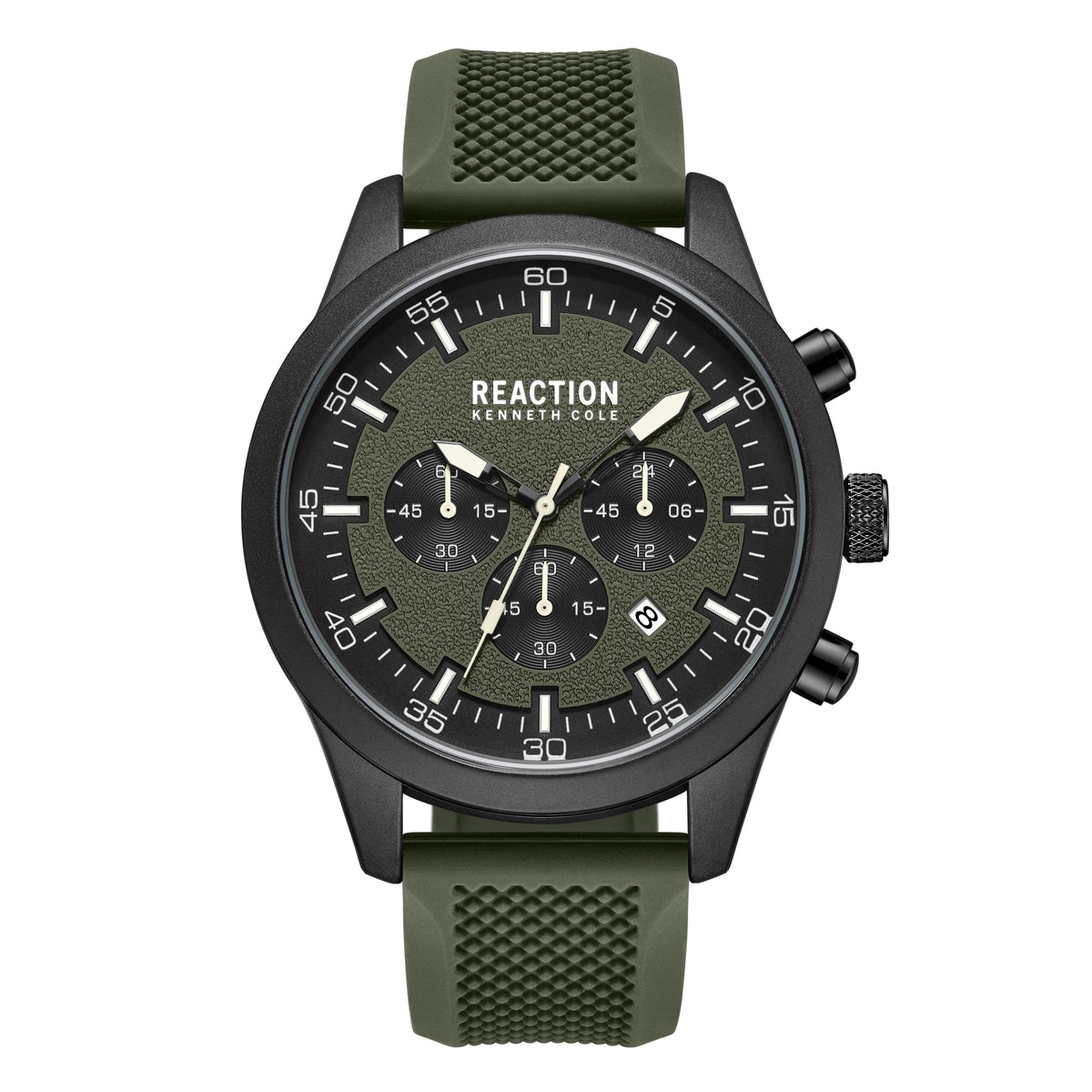 Kenneth Cole Reaction Chronograph Green Green Silicon Strap Casual Watch for Men's - KRWGO9005403