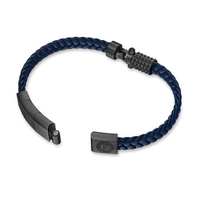 POLICE WRATH NAVY BLUE LEATHER MAGNETIC BRACELET FOR MEN - PEAGB0036602