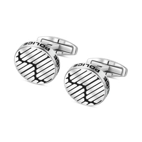 POLICE GRAPH BLACK ENAMEL CUFFLINKS FOR MEN - PEAGC0022304