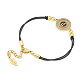 Police Luck Black Crystal With Double Cord Gold Plated Bracelet For Women - PEJLB0003605