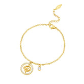 Police Volute Charm Crystal Gold Plated Bracelet For Women - PEJLB0004101