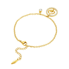 Police Volute Charm Crystal Gold Plated Bracelet For Women - PEJLB0004101