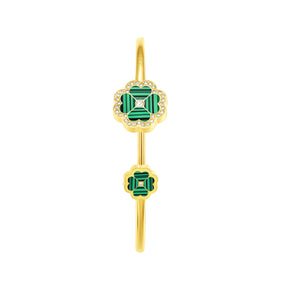 Police Flora Clover Malachite With Crystal Gold Plated Bracelet For Women - PEJLG0003201