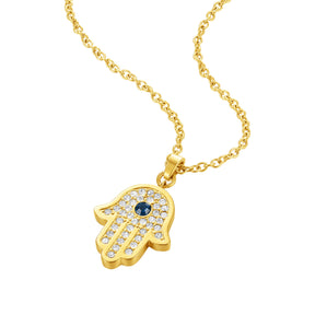 Police Vision Fatima White & Aqua Crystal Gold Plated Necklace For Women - PEJLN0003901