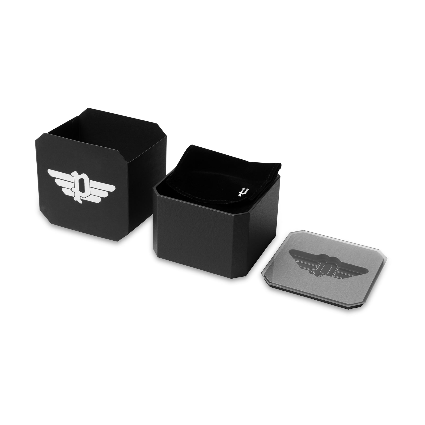 POLICE CUT FULL WITH BLACK C.FIBRE CUFFLINKS FOR MEN - PEAGC0022403