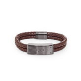 Police Wing P-Logo Brown Plaque Bracelet For Men - PEJGB2102533