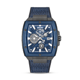 Ducati Automated Quartz Analog Watch With Blue Textured Leather Strap