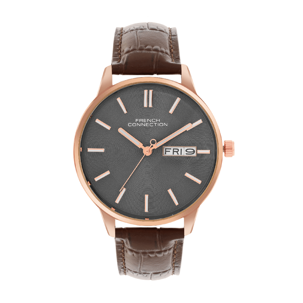 French Connection Analogue Grey Dial Men's Watch -FCN065BL