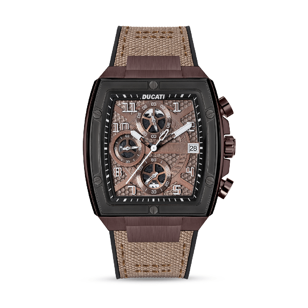 Ducati Chronograph Quartz Watch With Brown Leather Strap