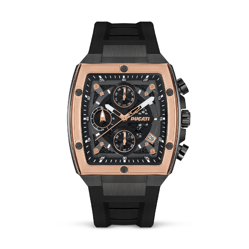 Ducati Chronograph Quartz Watch With Black Silicon Strap